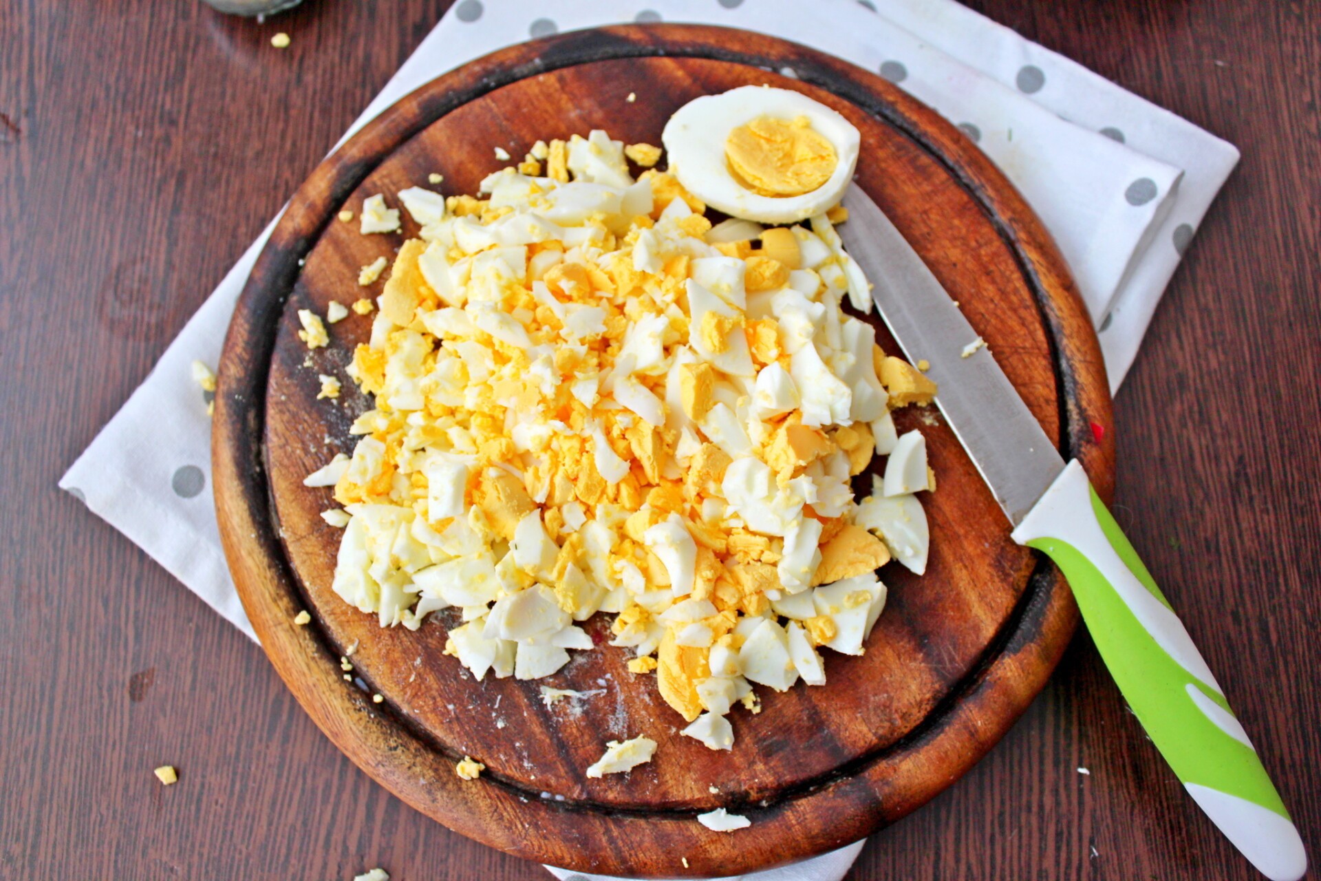 Шаг 4 приготовления Окрошка с курицей на ряженке