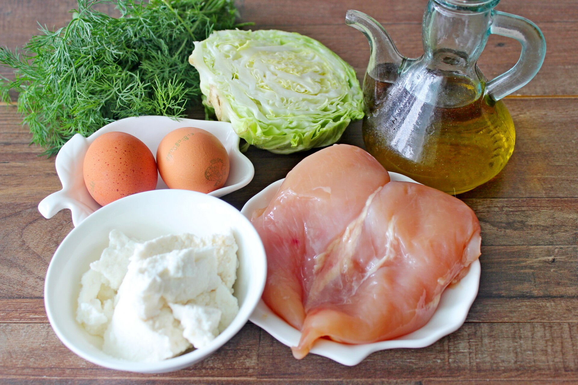 Ингредиенты Диетические куриные котлеты с капустой и творогом Фото ингредиенты Диетические куриные котлеты с капустой и творогом