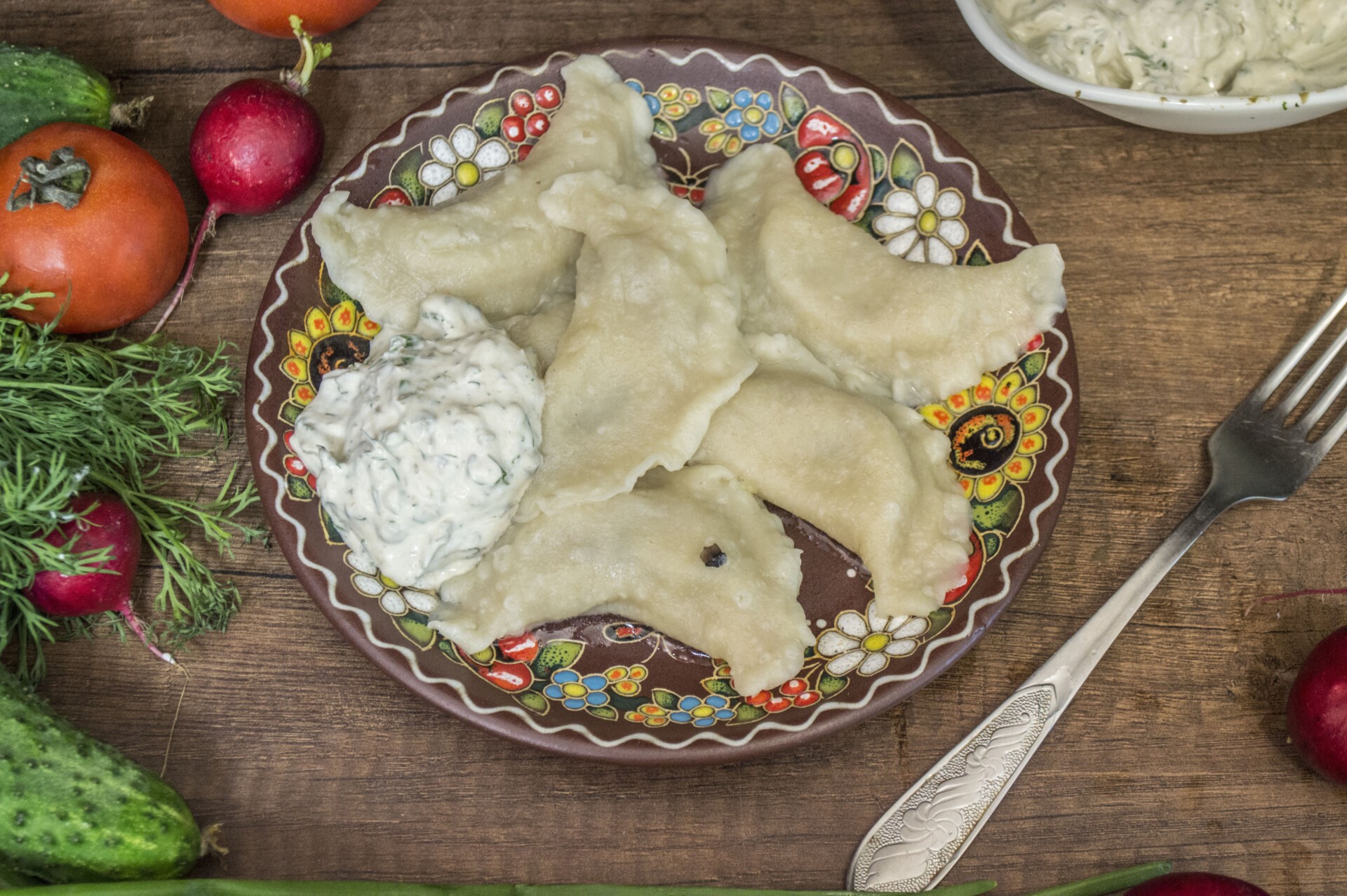 Обложка рецепта Вареники с картошкой и грибами