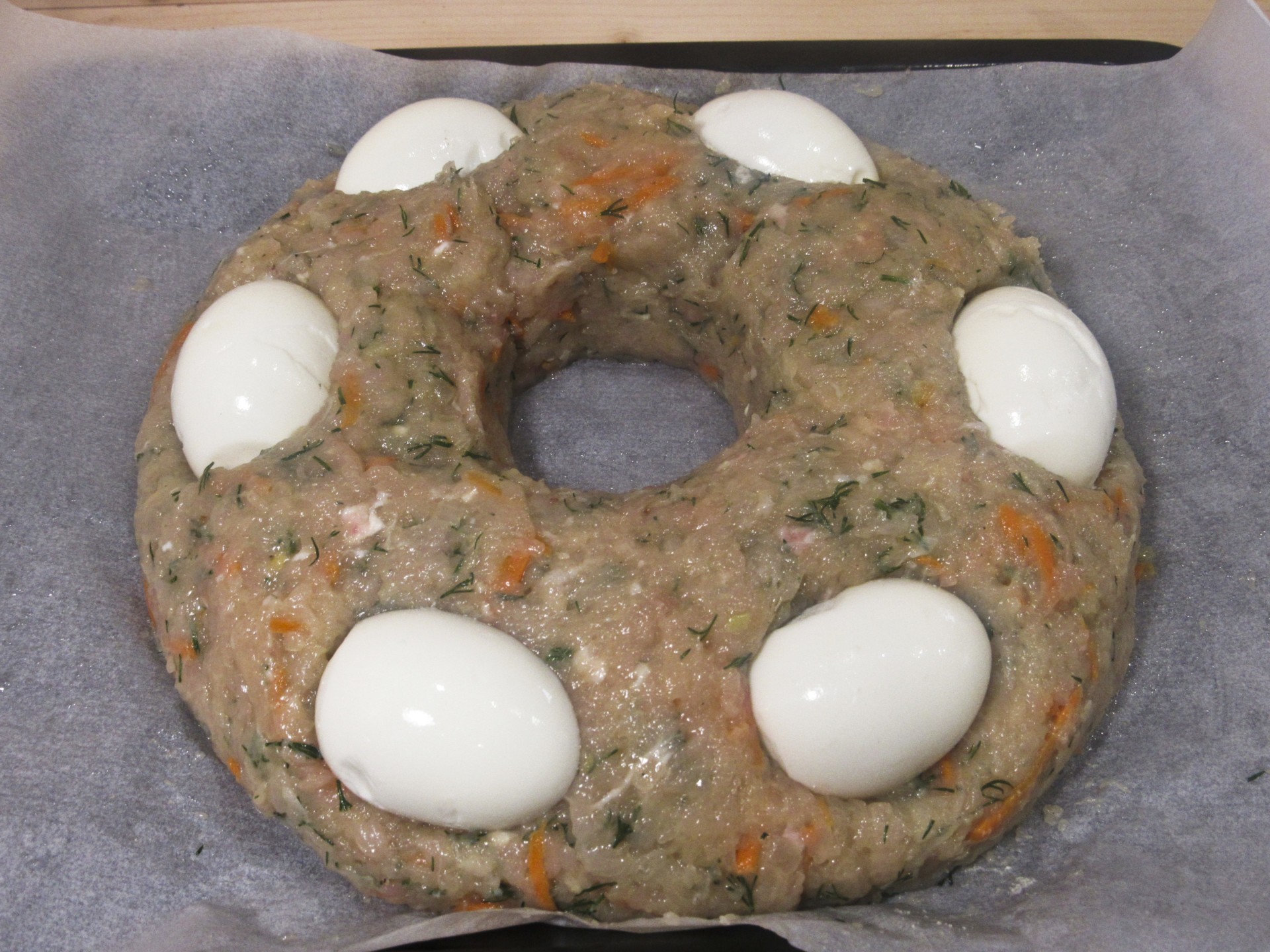 Шаг 13 приготовления Мясной пирог со слоеным тестом