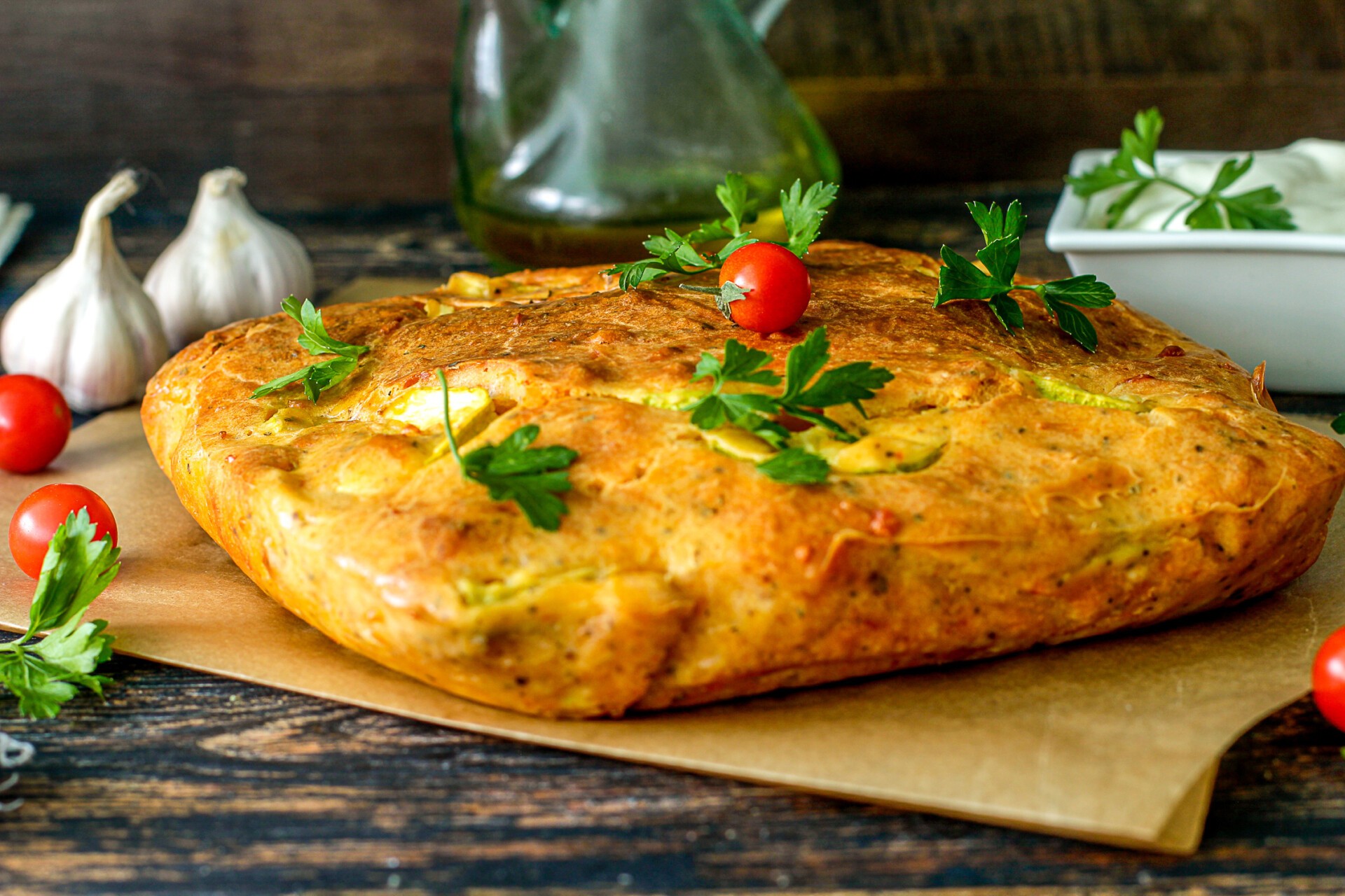 Шаг 8 приготовления Пирог с кабачками и сыром
