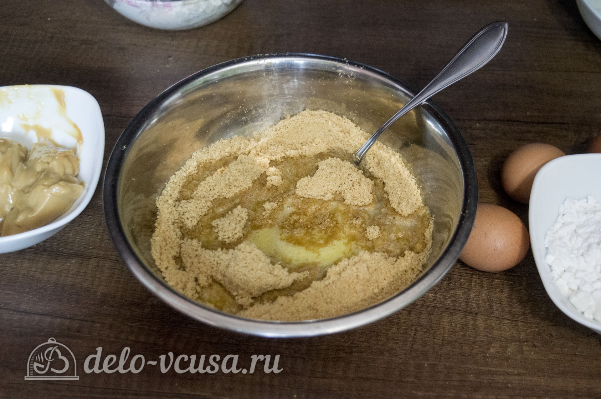 Шаг 1 приготовления Чизкейк Дульче де Лече (Dulce de Leche)