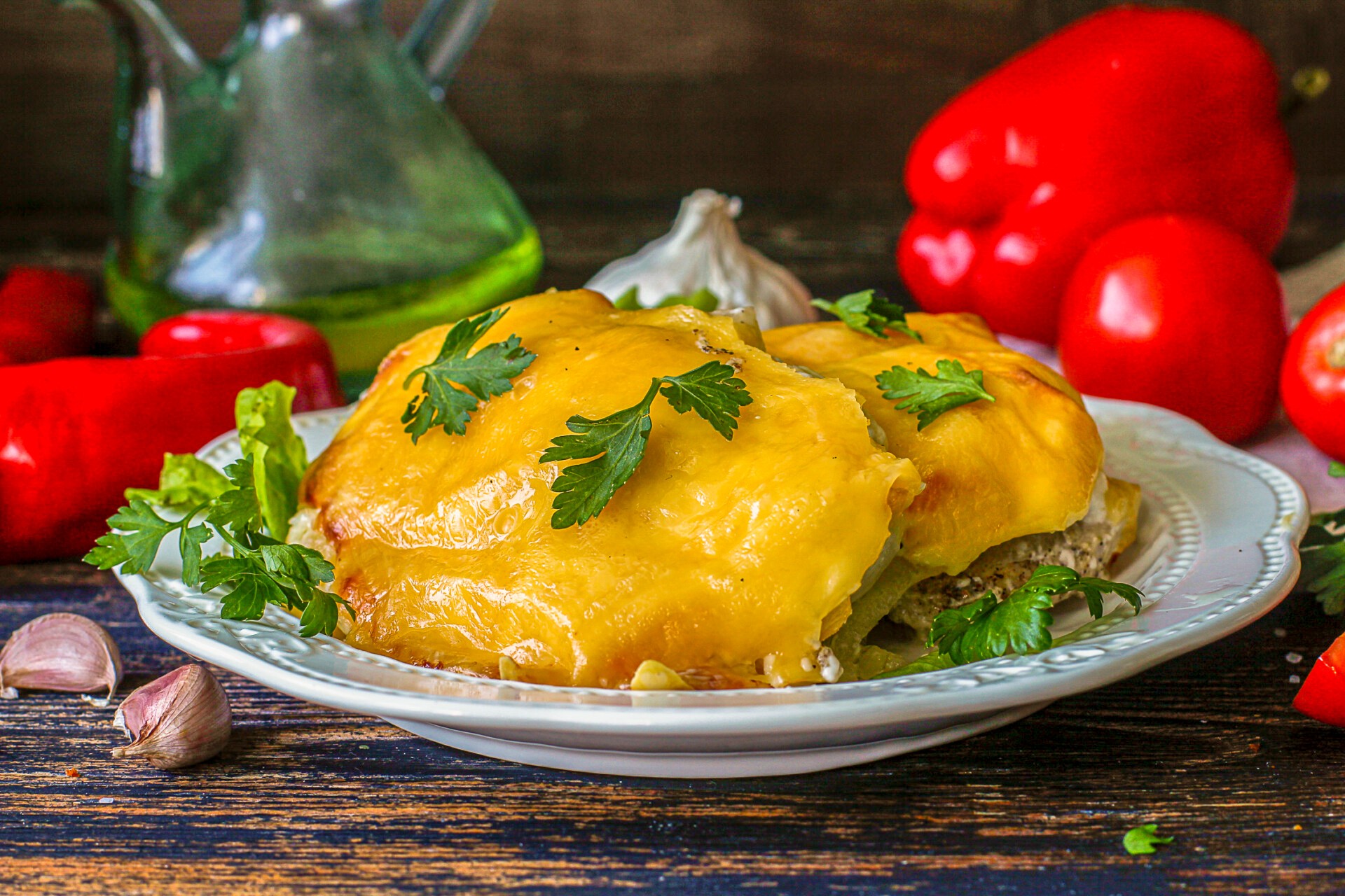 Обложка рецепта Куриные отбивные с ананасом