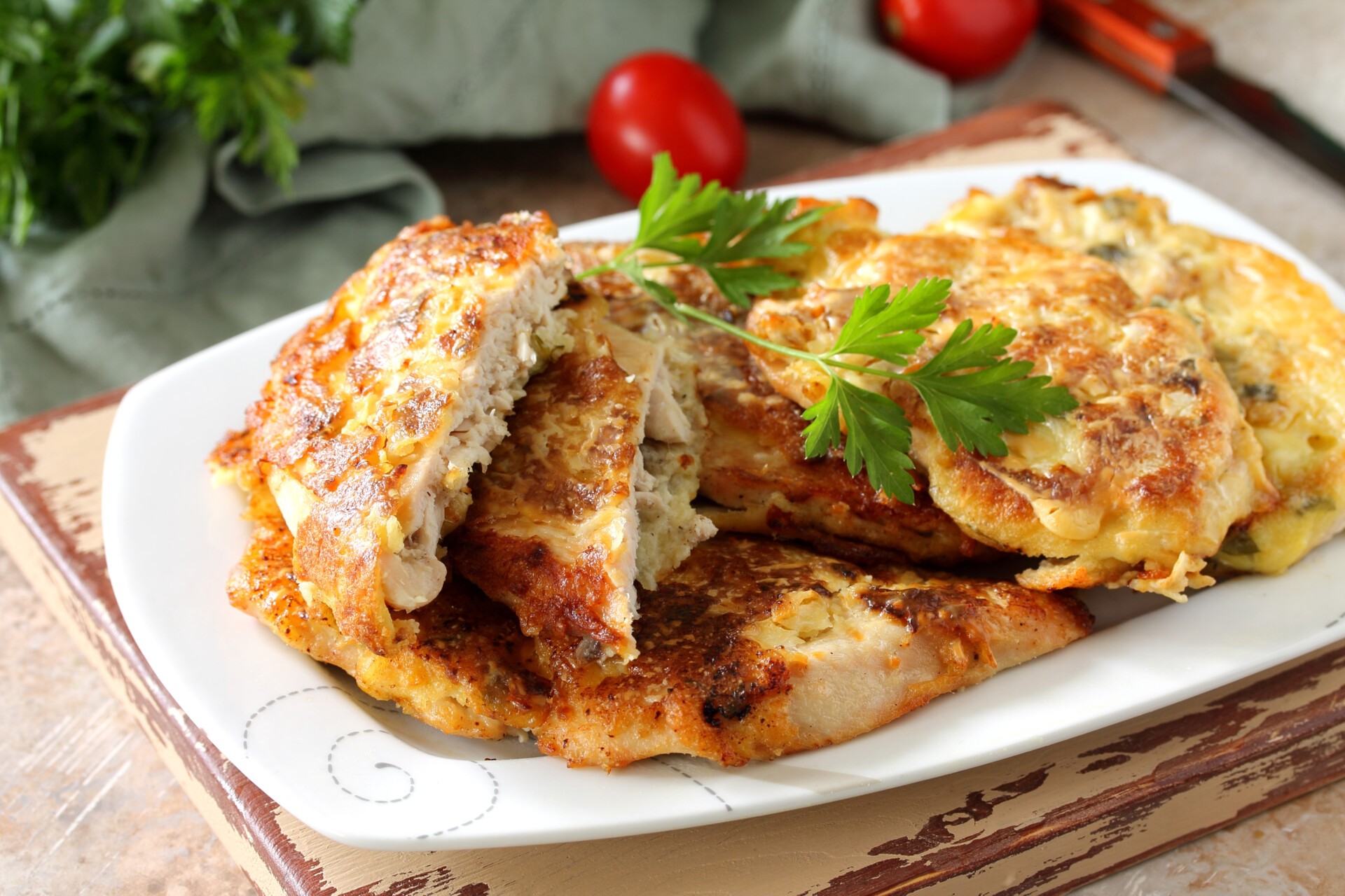 Обложка рецепта Куриные отбивные в картофельном кляре