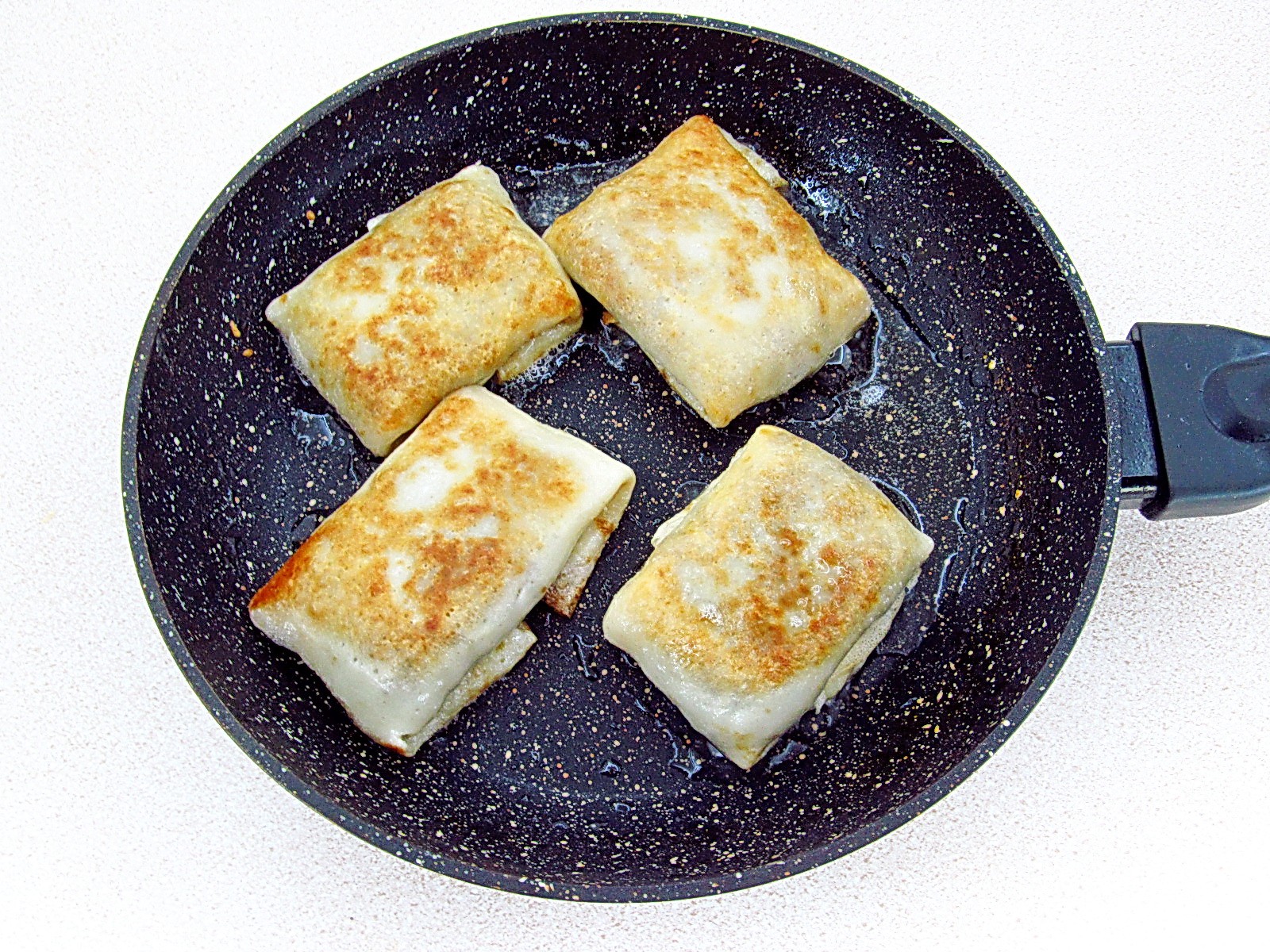 Шаг 23 приготовления Блинчики на рисовом отваре с куриной печенью