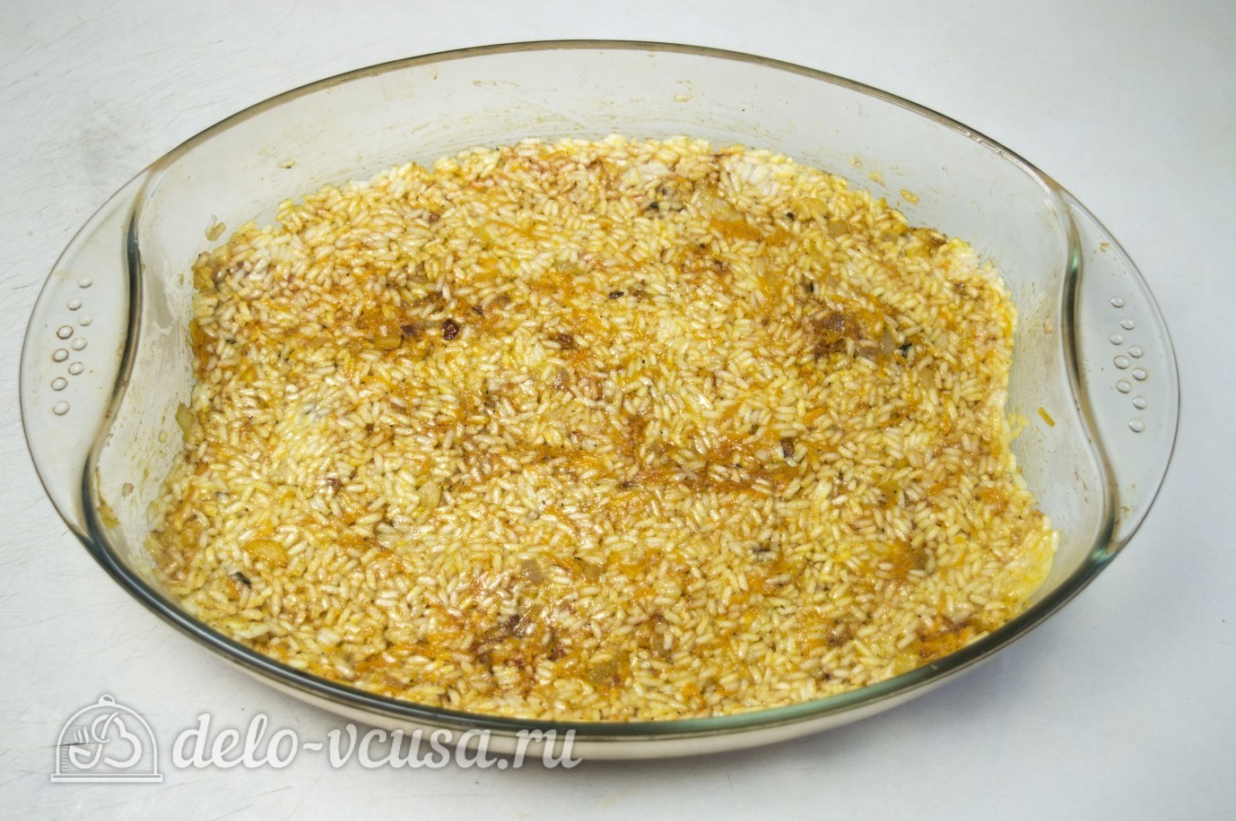 Шаг 6 приготовления Рис с куриными ножками в духовке