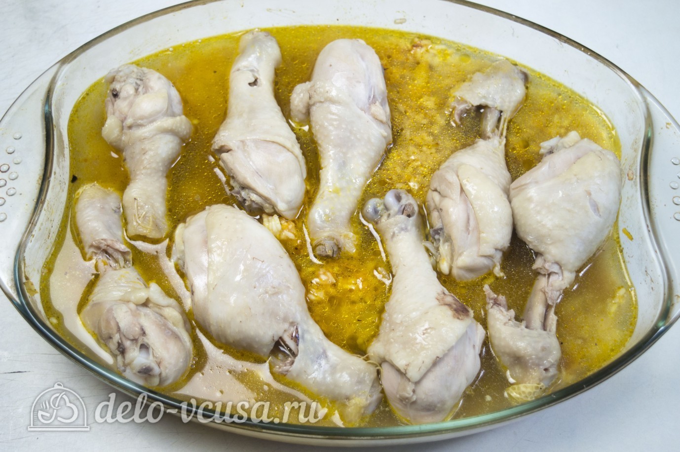 Шаг 7 приготовления Рис с куриными ножками в духовке