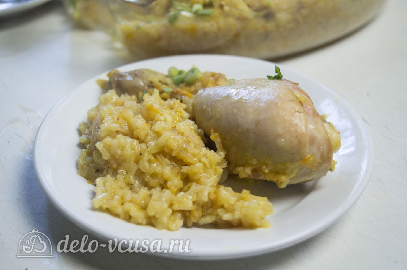 Шаг 9 приготовления Рис с куриными ножками в духовке