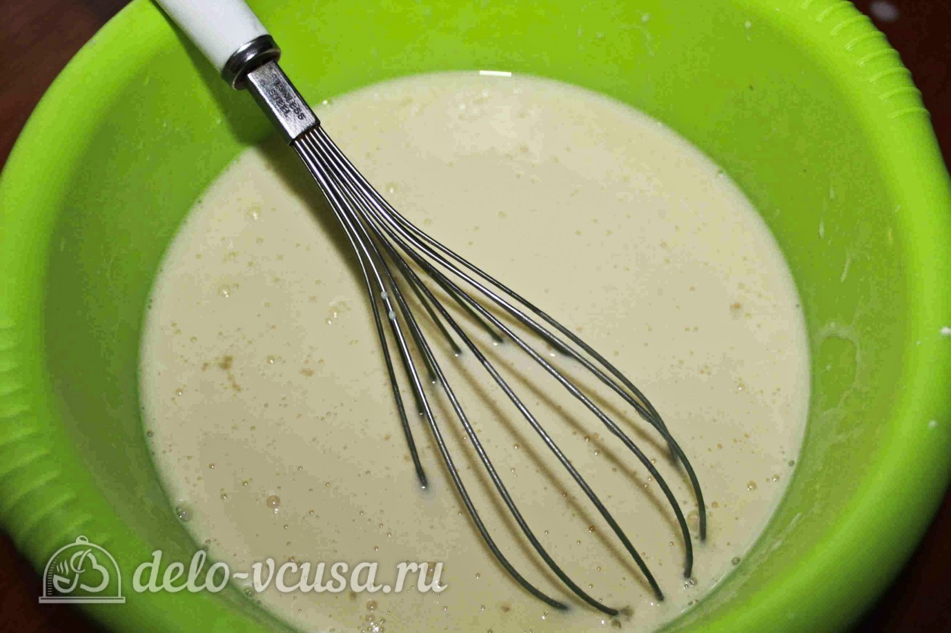 Шаг 8 приготовления Блины с крахмалом на молоке