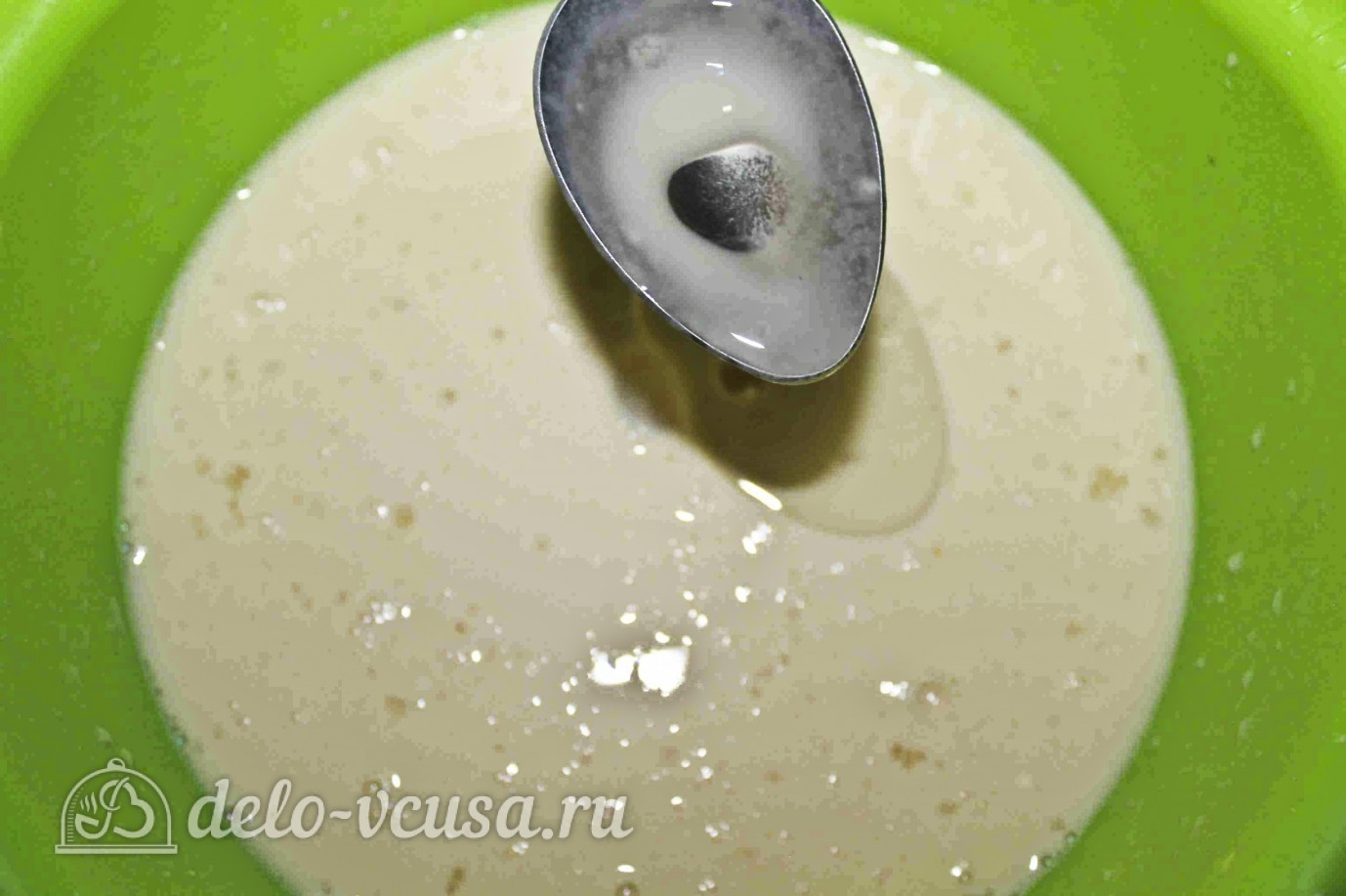 Шаг 9 приготовления Блины с крахмалом на молоке