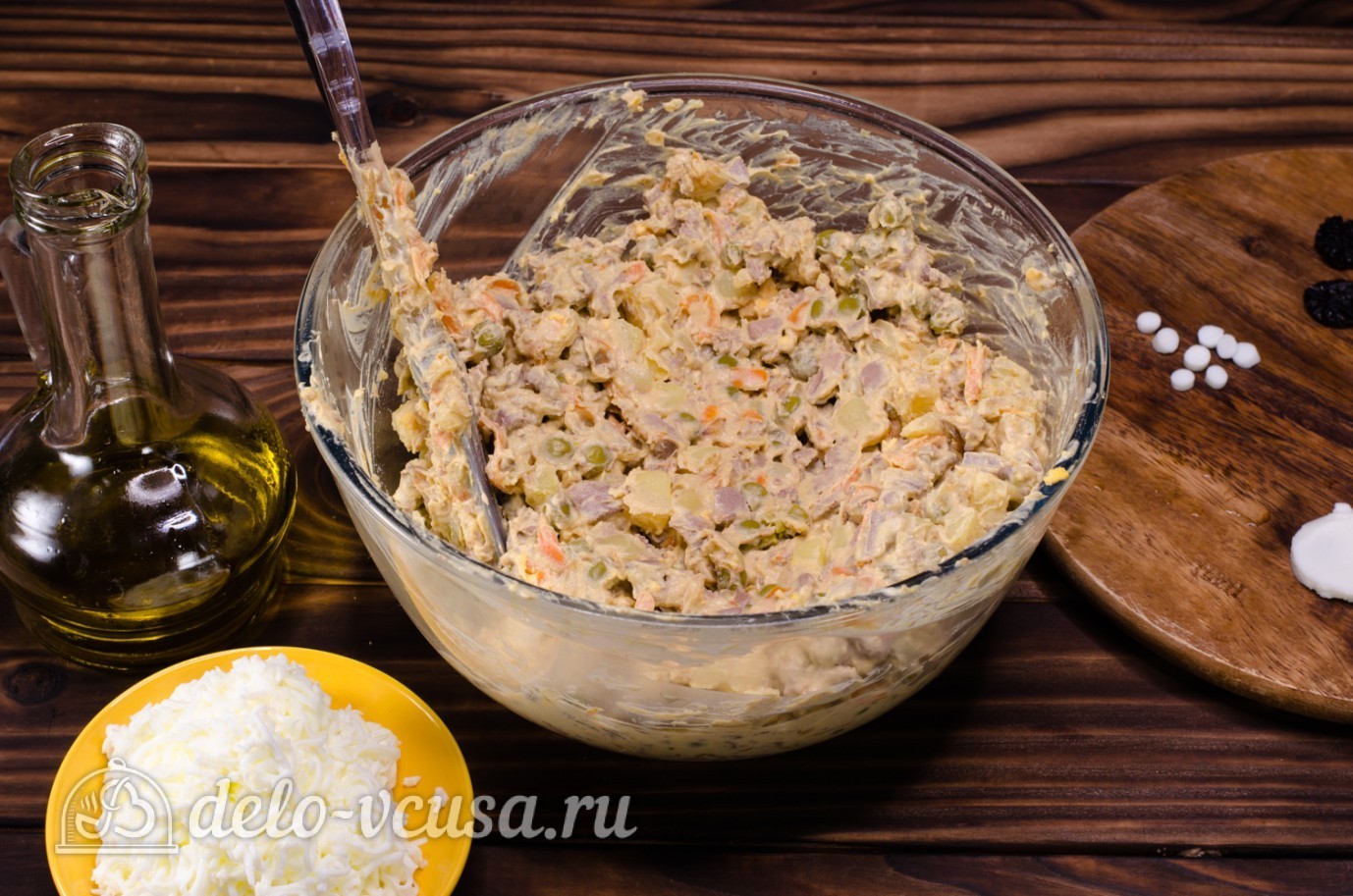 Шаг 11 приготовления Салат Собачка с печенью