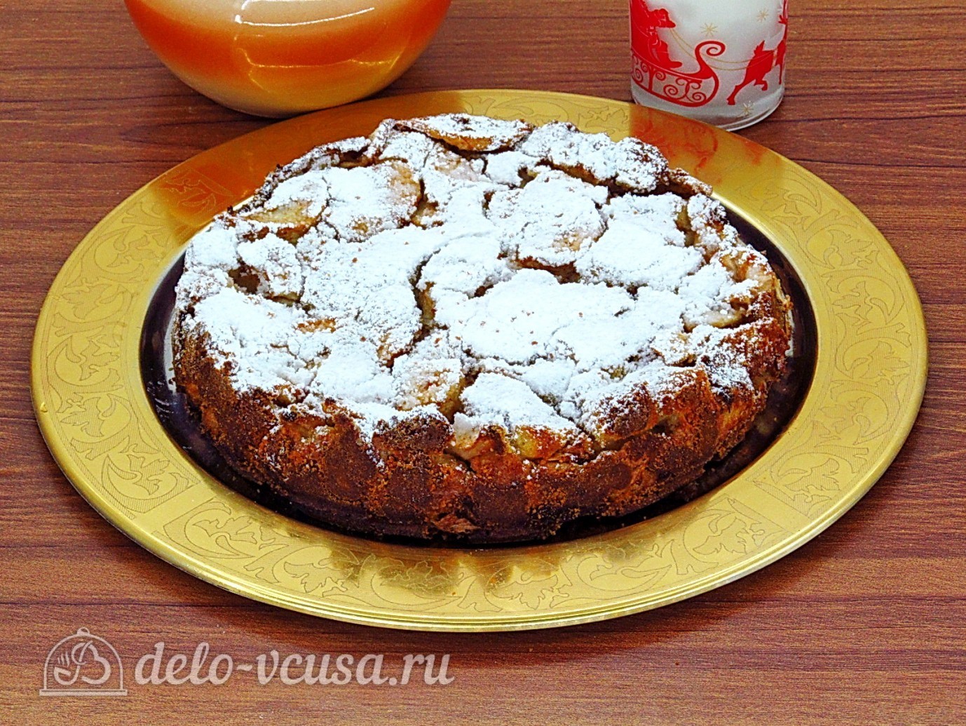 Шаг 11 приготовления Шарлотка из белого хлеба