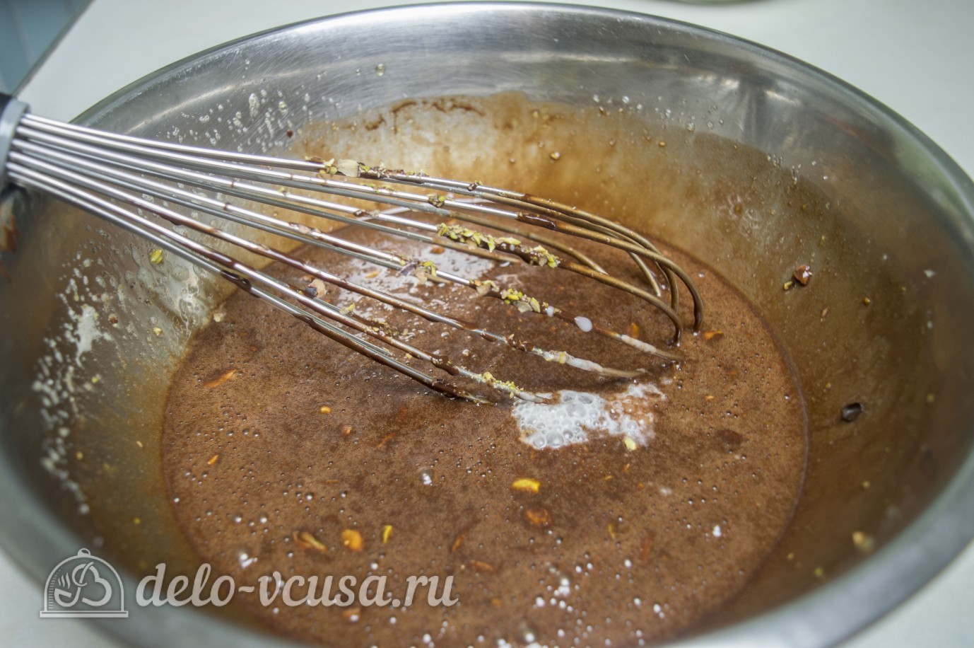 Шаг 5 приготовления Шоколадное печенье с фисташками