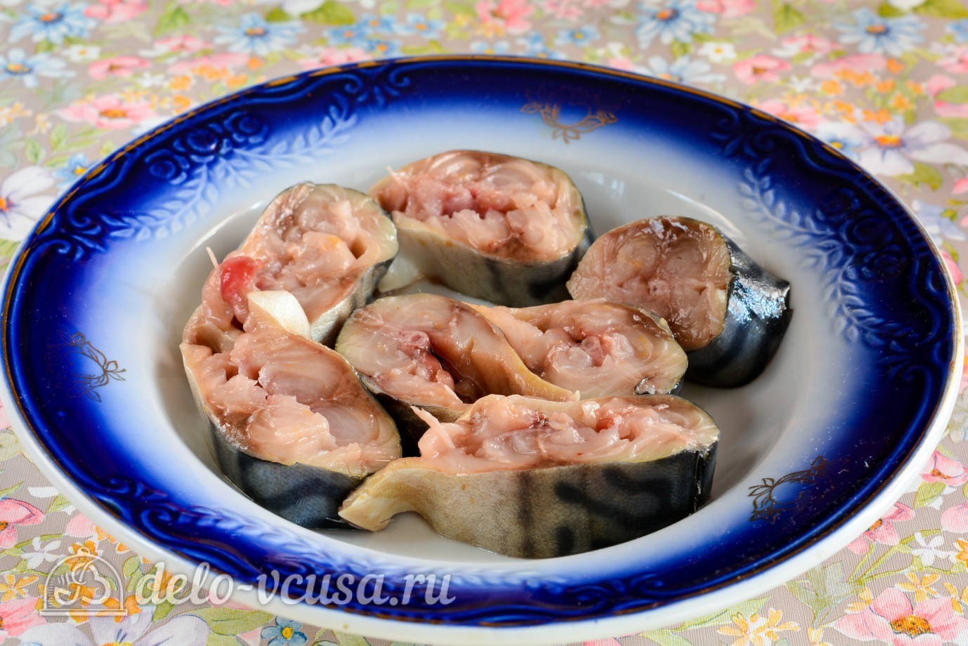Шаг 1 приготовления Скумбрия запеченная с горчицей