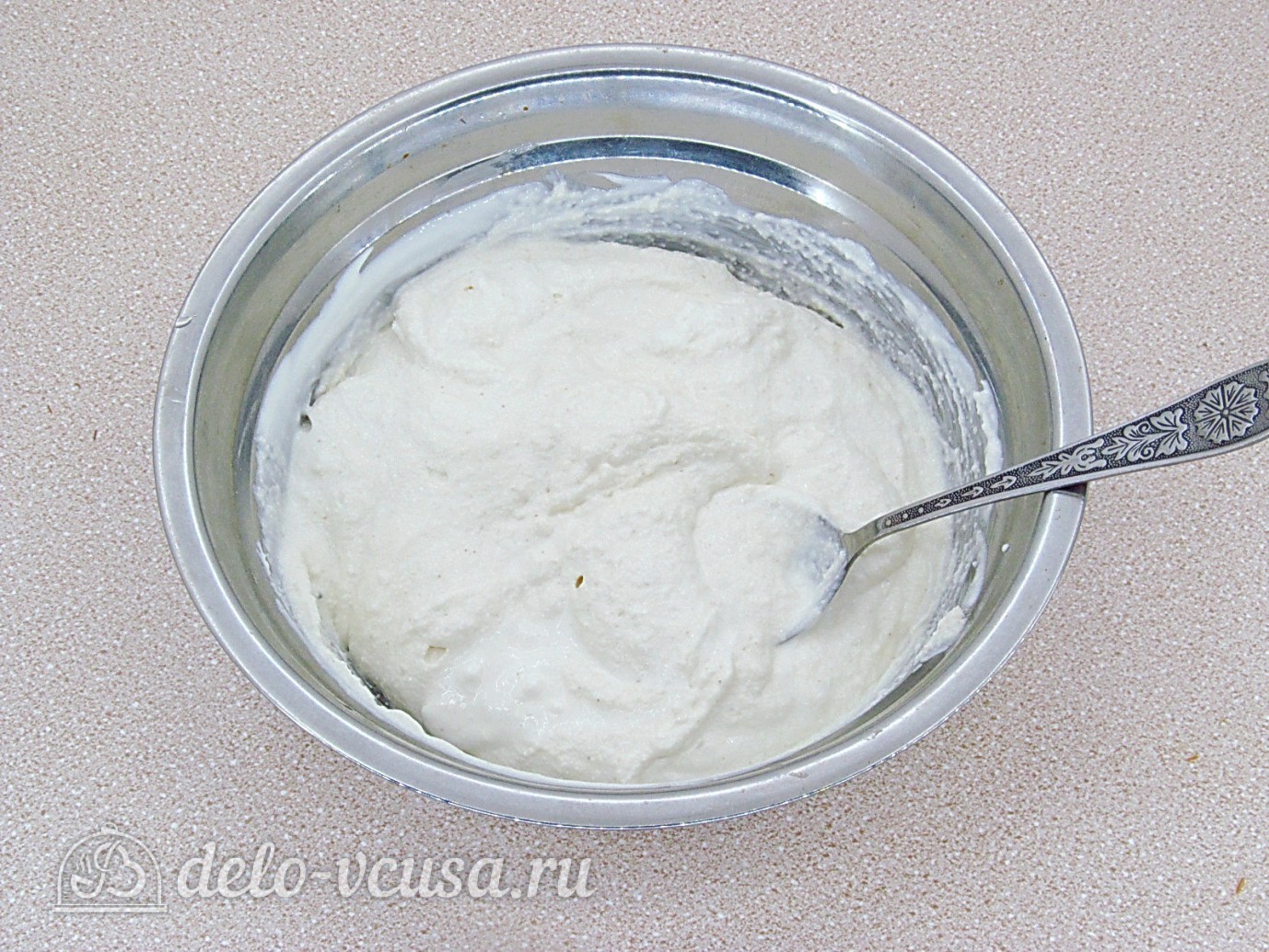 Шаг 2 приготовления Шоколадный манник на сметане