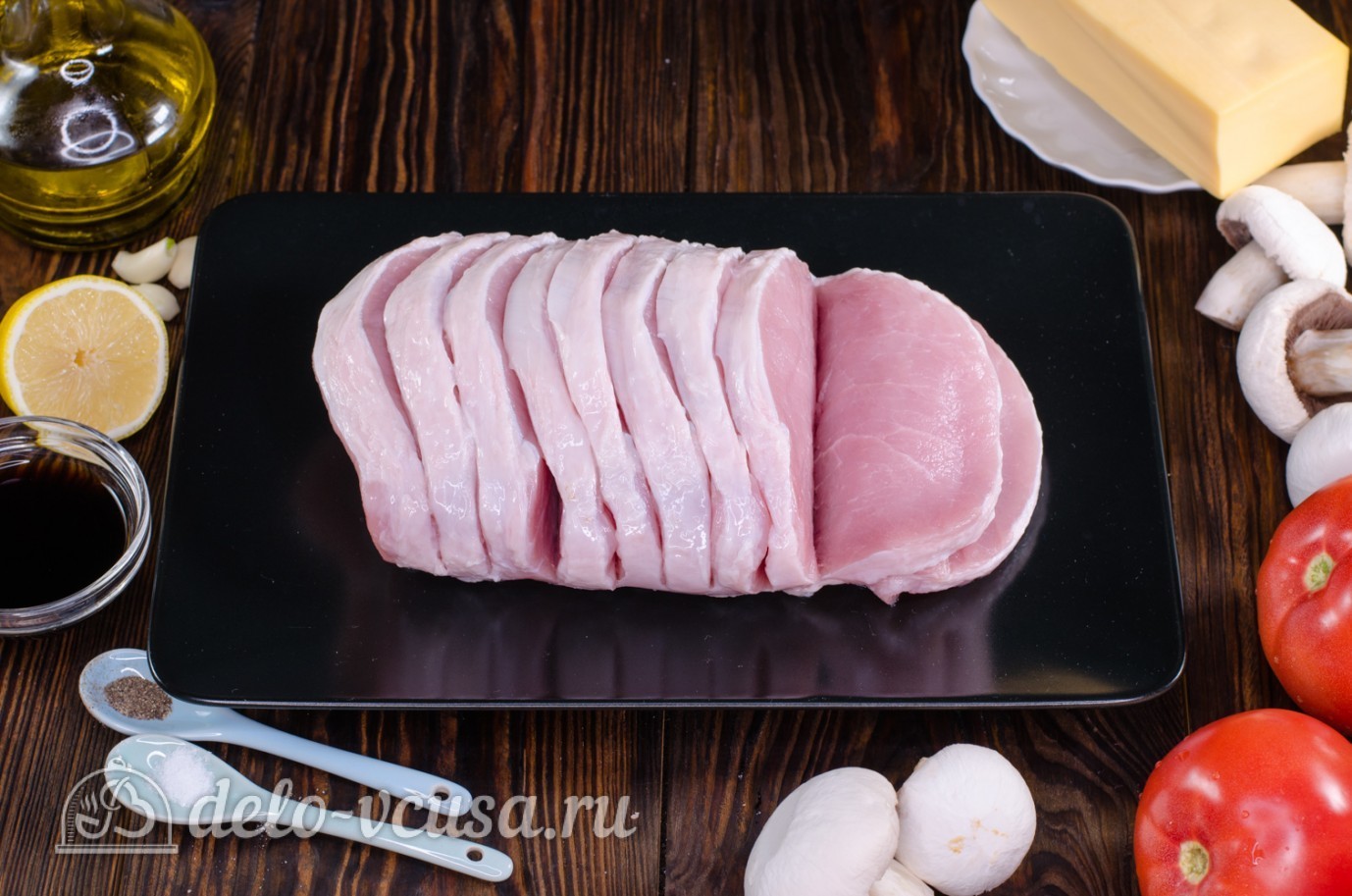 Шаг 1 приготовления Мясо Гармошка