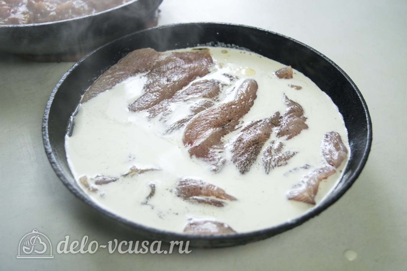 Шаг 8 приготовления Курица с помидорами в сливках
