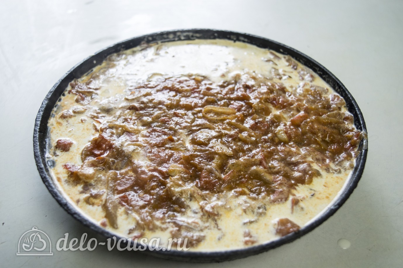Шаг 9 приготовления Курица с помидорами в сливках