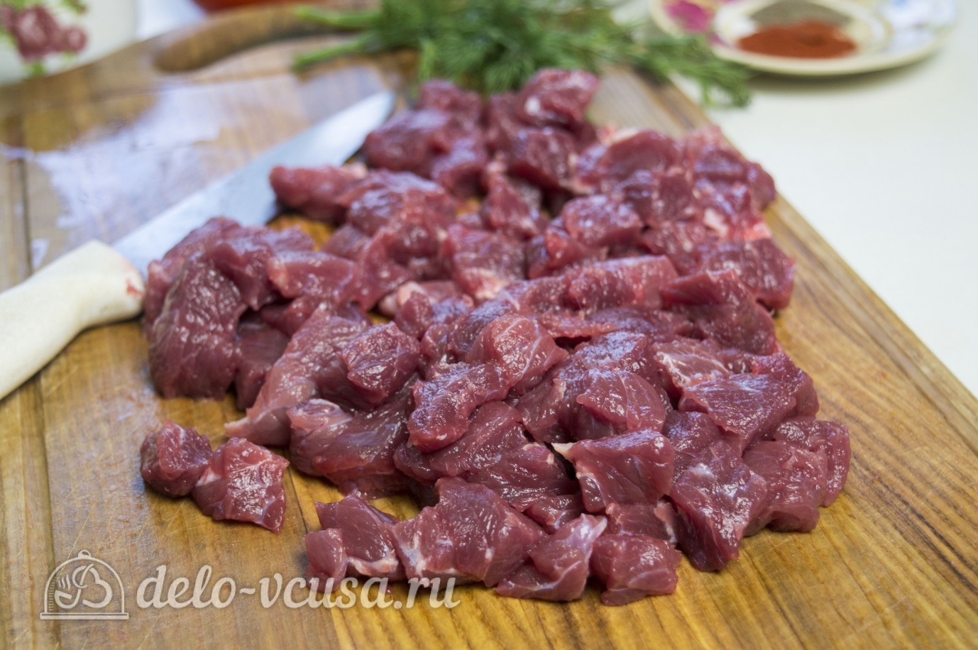 Шаг 2 приготовления Мясо с фасолью в томатном соусе