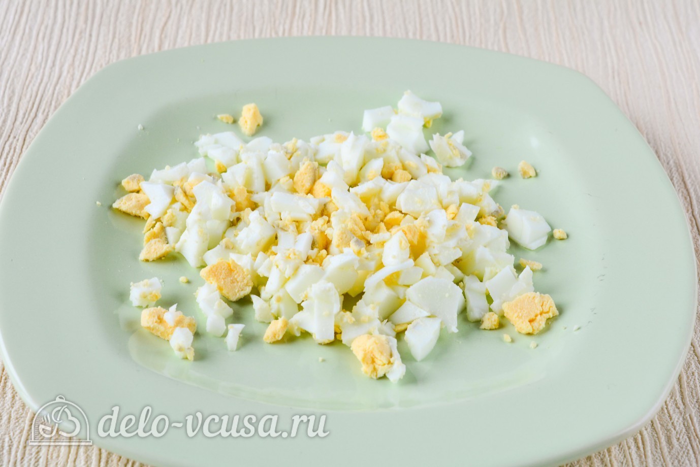 Шаг 2 приготовления Салат из пекинской капусты с горошком