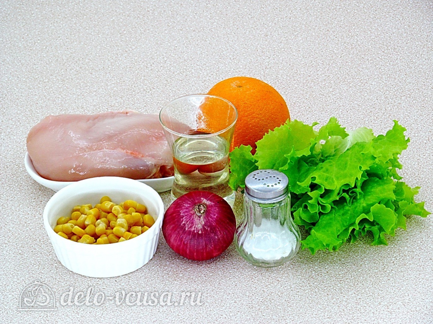 Ингредиенты Салат с курицей и апельсином Фото ингредиенты Салат с курицей и апельсином