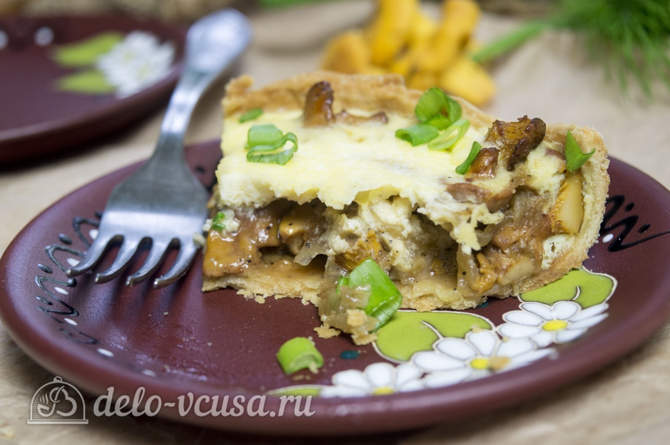 Шаг 13 приготовления Пирог с лисичками
