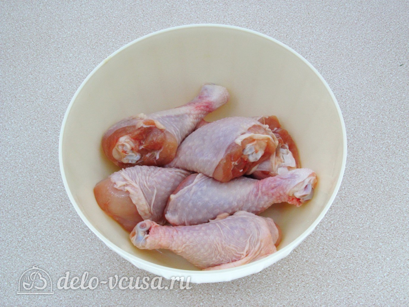 Шаг 1 приготовления Куриные голени с кетчупом в духовке