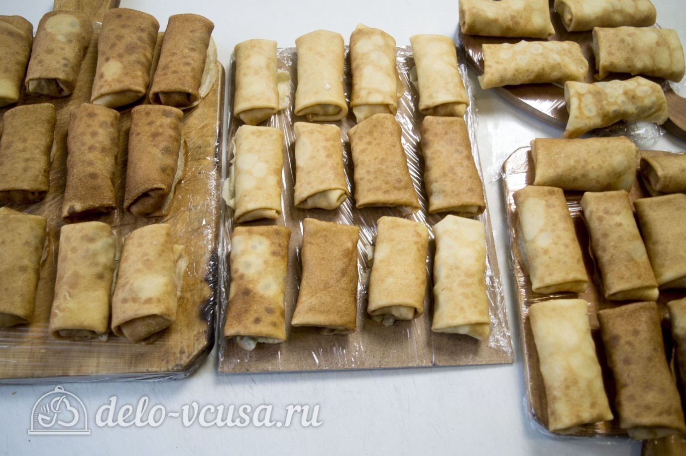 Шаг 15 приготовления Блины с грибами и мясом