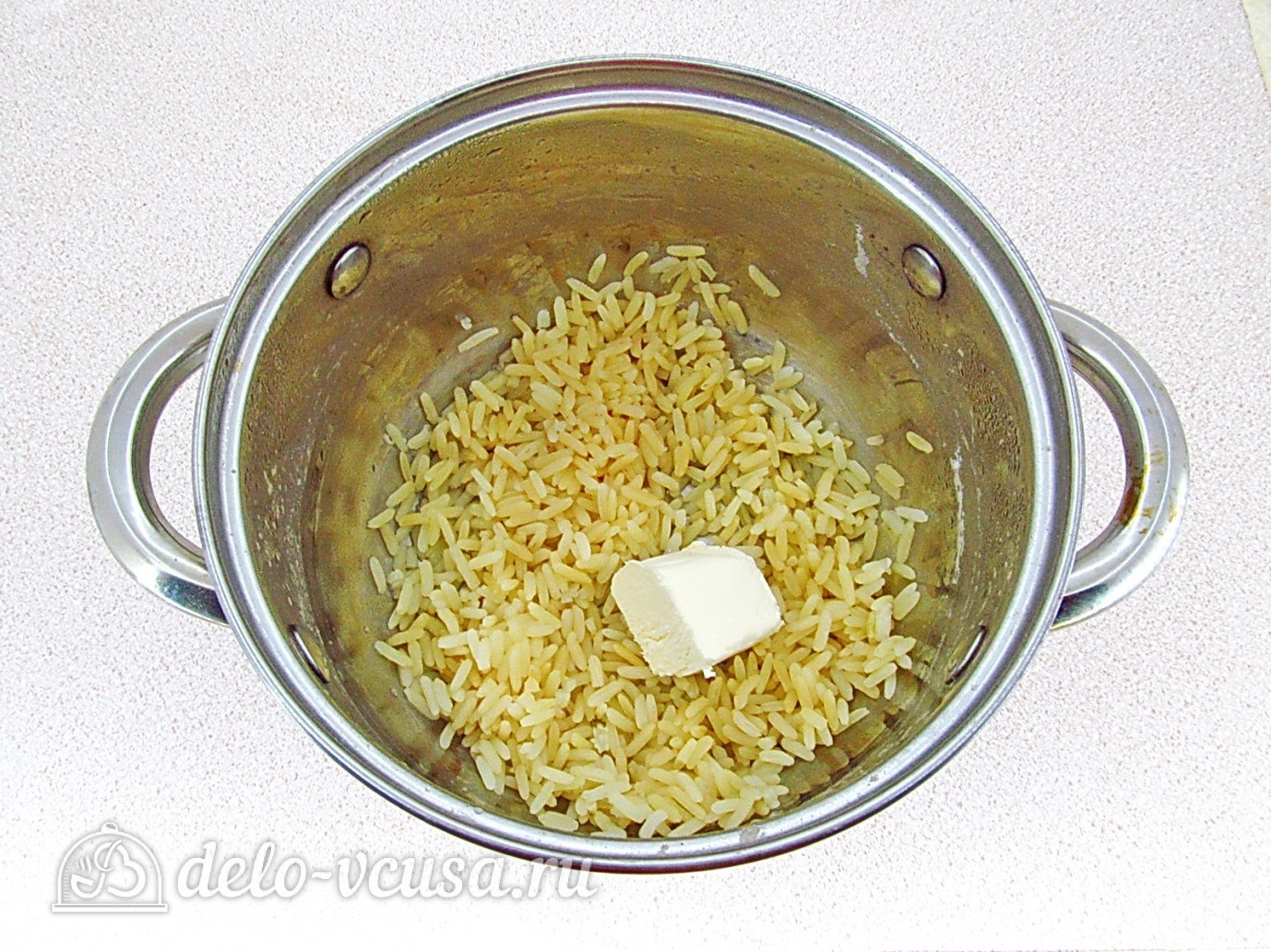Шаг 2 приготовления Салат с кальмарами и рисом