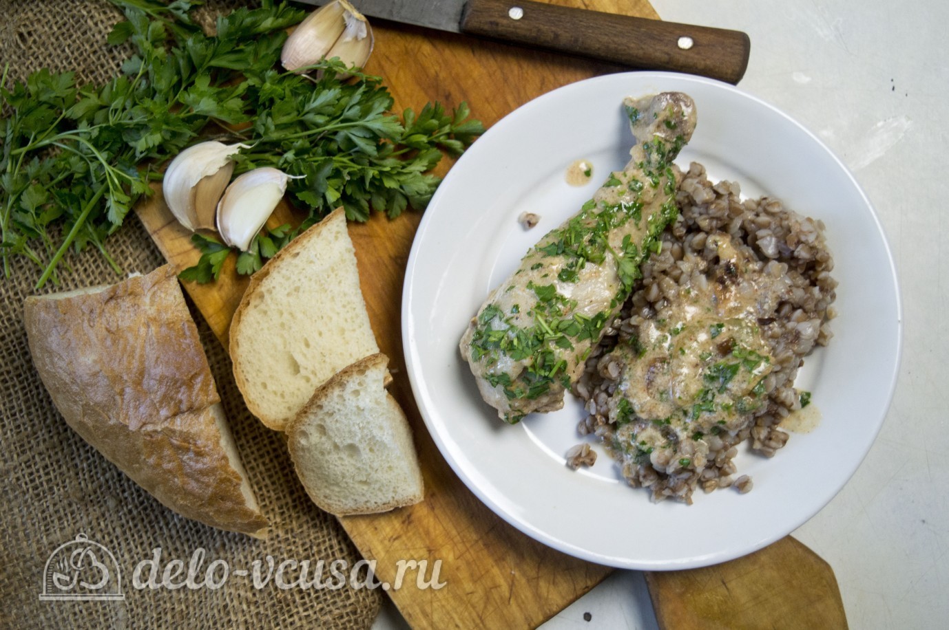 Шаг 5 приготовления Гедлибже - курица в сметанном соусе по-кабардински