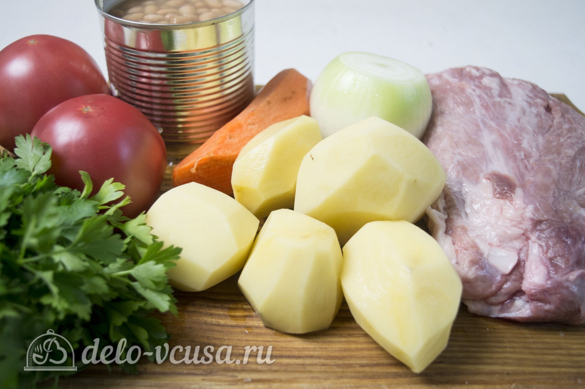 Ингредиенты Мясо с консервированной фасолью Фото ингредиенты Мясо с консервированной фасолью