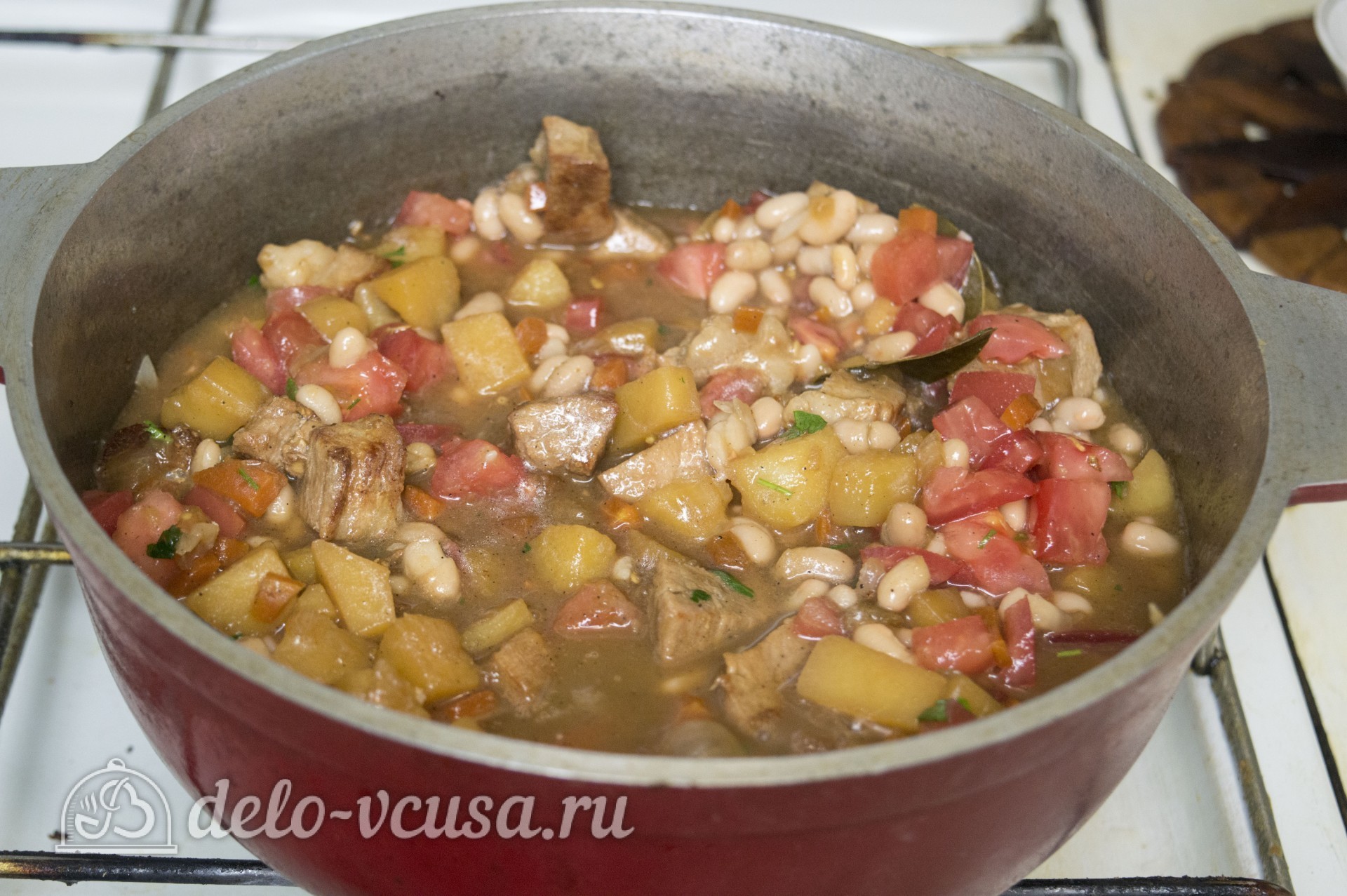 Шаг 5 приготовления Мясо с консервированной фасолью