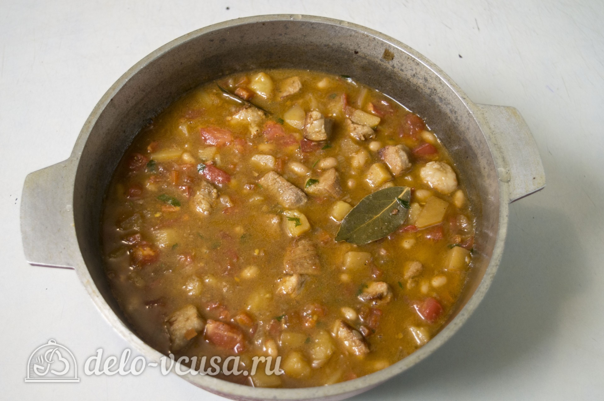 Шаг 6 приготовления Мясо с консервированной фасолью