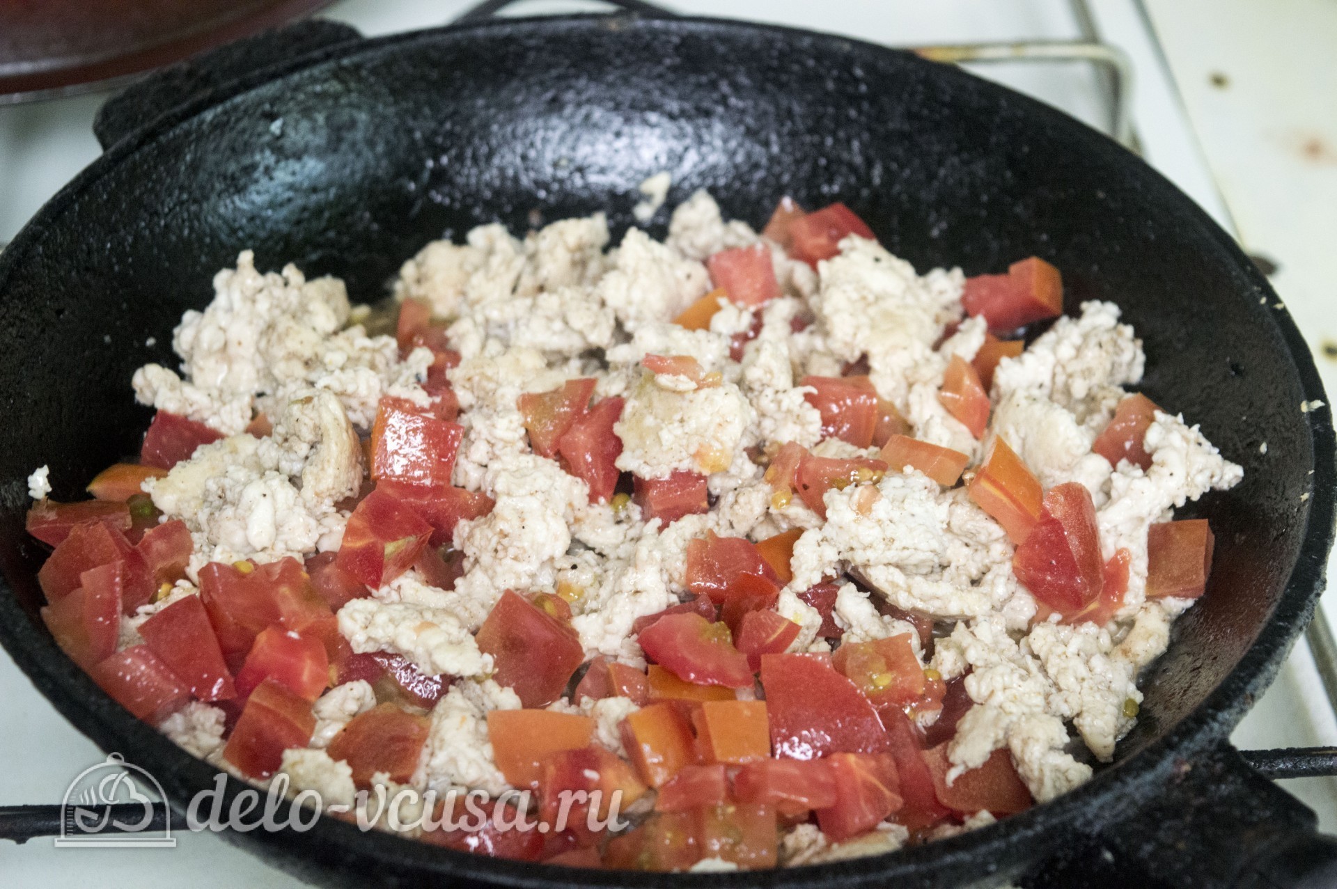 Шаг 2 приготовления Макароны с курицей и сырным соусом