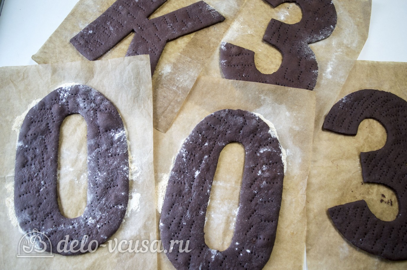 Шаг 10 приготовления Торт Цифра из медовых коржей