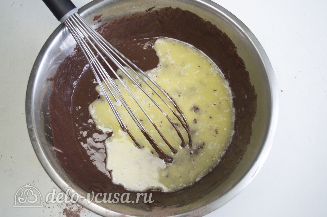 Шаг 2 приготовления Шоколадная молочная девочка