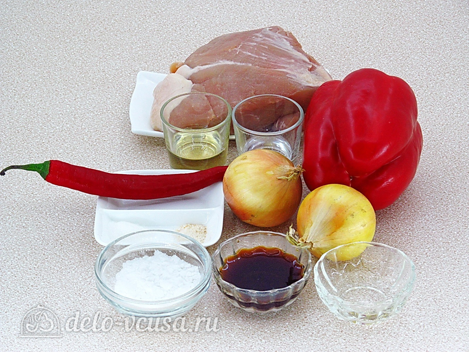 Ингредиенты Мясо по-китайски с овощами Фото ингредиенты Мясо по-китайски с овощами