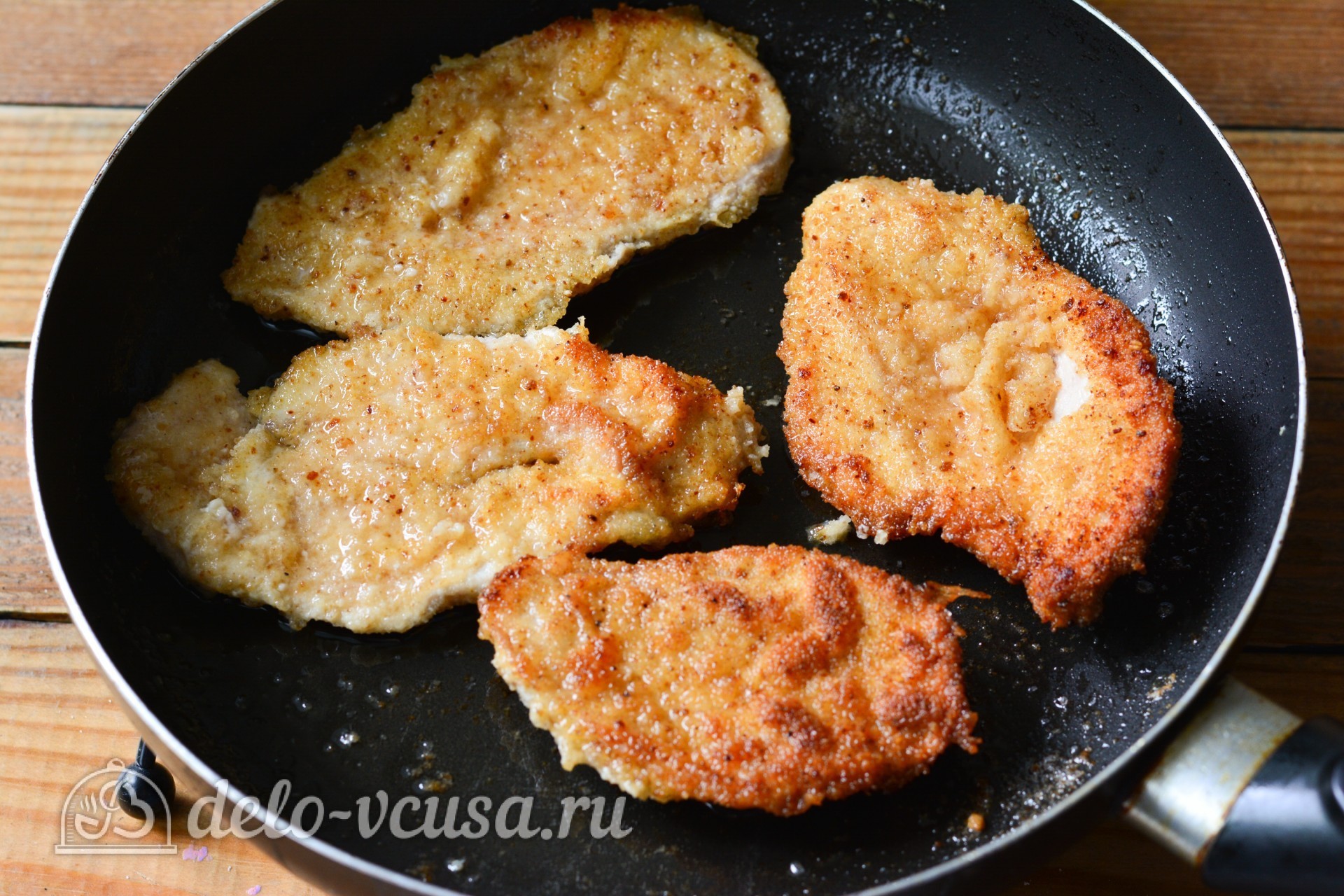 Шаг 4 приготовления Шницель из курицы