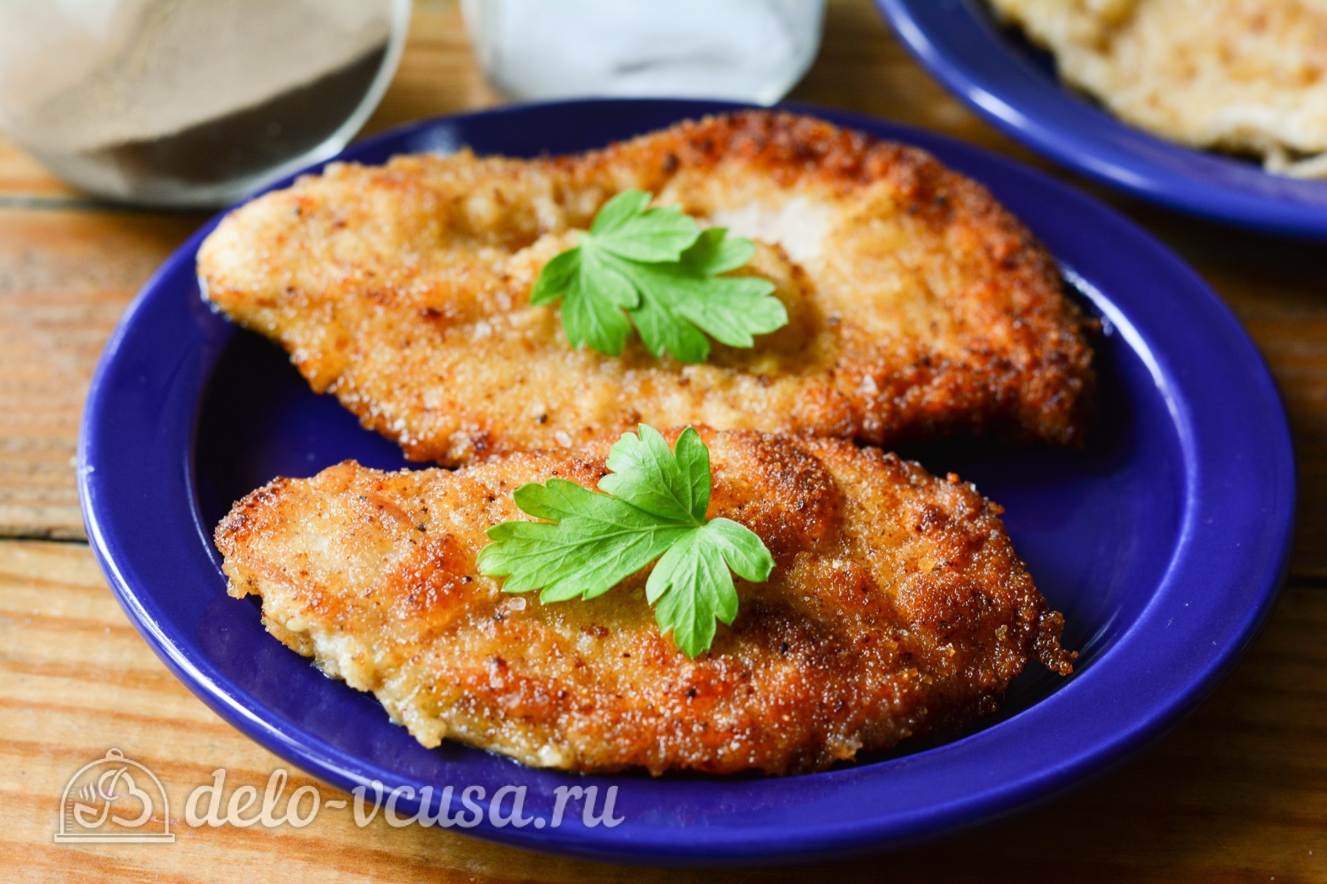 Шаг 5 приготовления Шницель из курицы