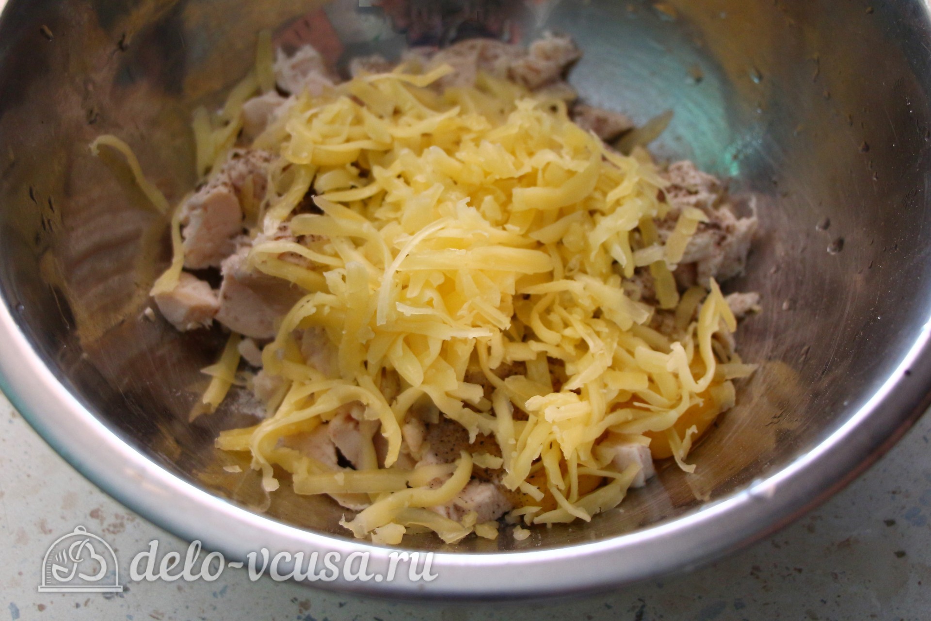 Шаг 11 приготовления Киш с курицей, брокколи и помидорами