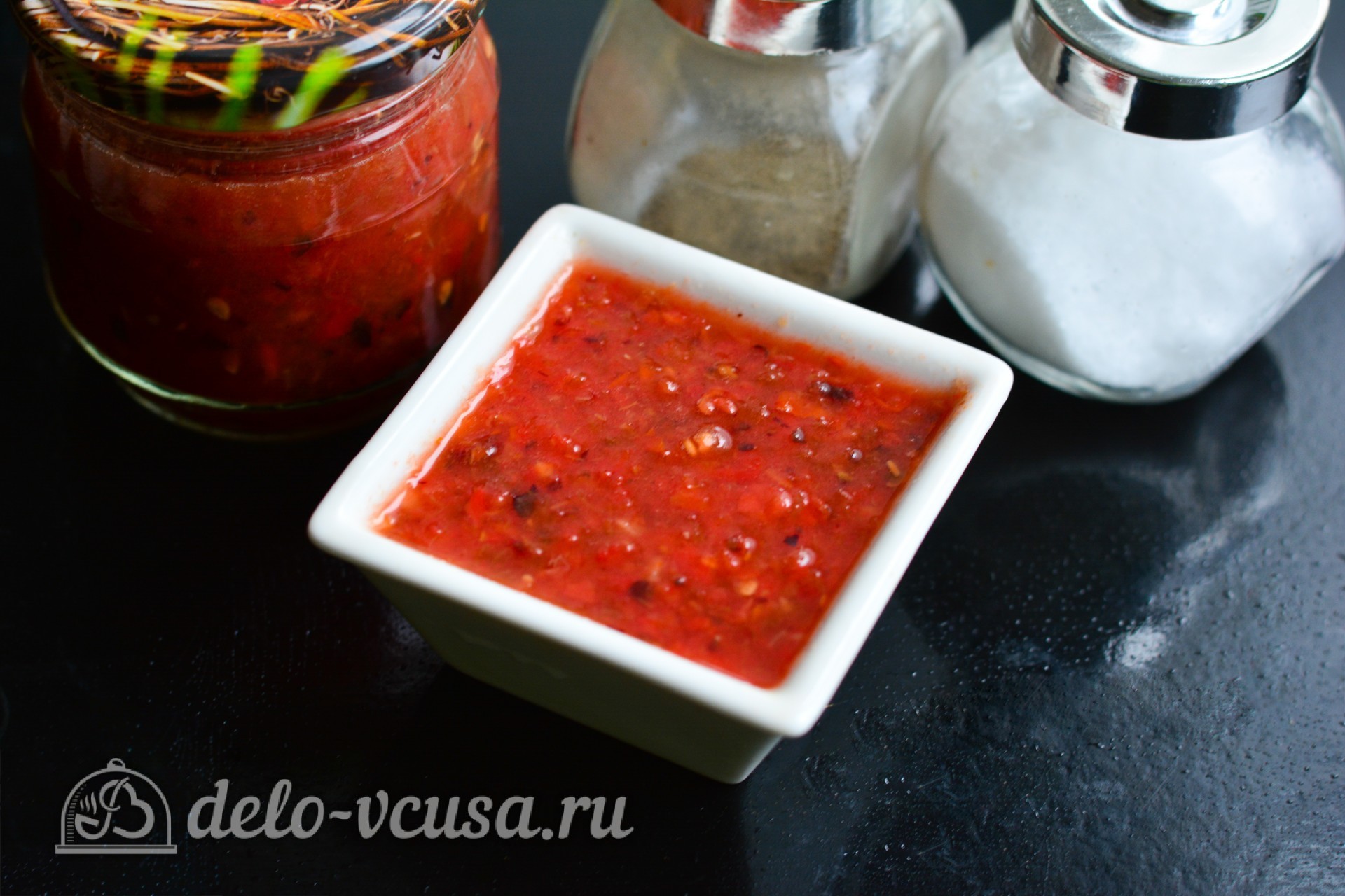 Шаг 8 приготовления Соус из сливы к мясу на зиму