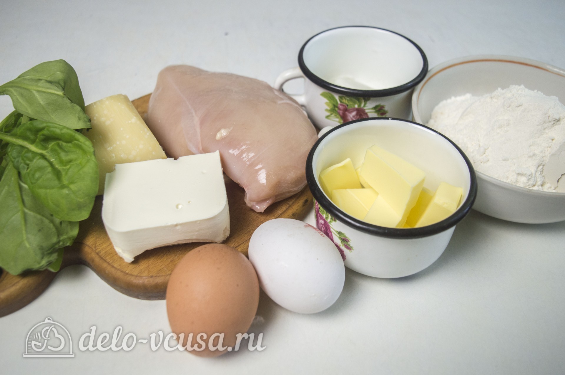Ингредиенты Киш с курицей и сыром Фото ингредиенты Киш с курицей и сыром