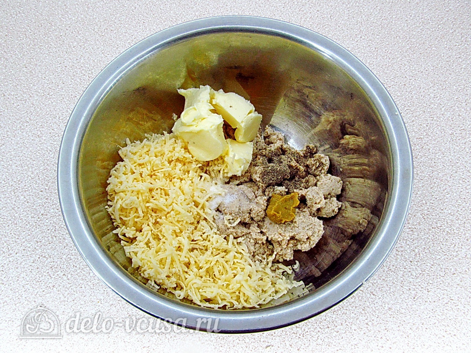 Шаг 5 приготовления Паштет из скумбрии с сыром