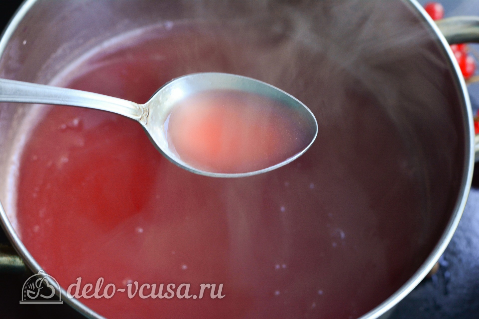 Шаг 4 приготовления Кисель из калины