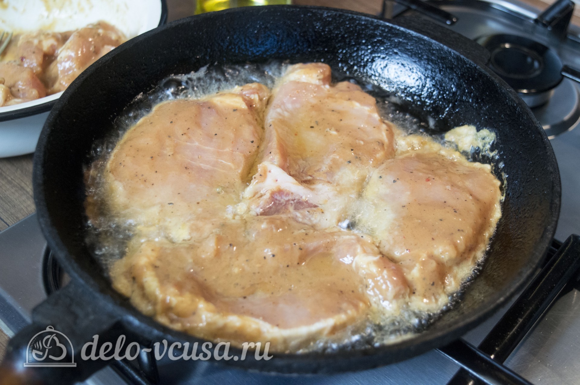 Шаг 4 приготовления Мясо в горчичном маринаде