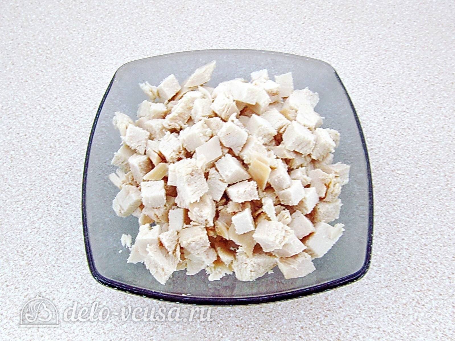 Шаг 2 приготовления Салат Дамский каприз с ананасом и курицей