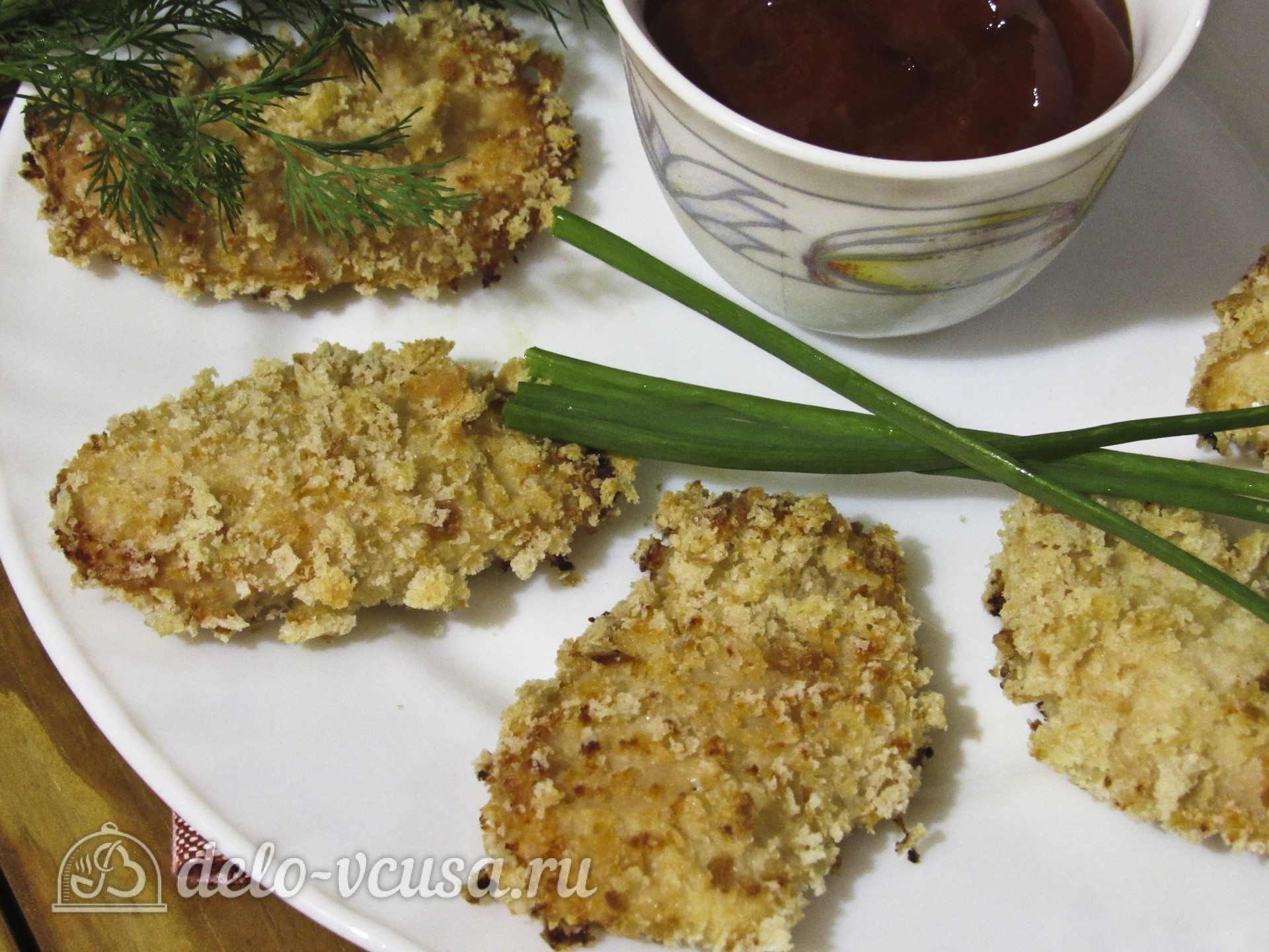 Шаг 12 приготовления Куриные наггетсы в духовке