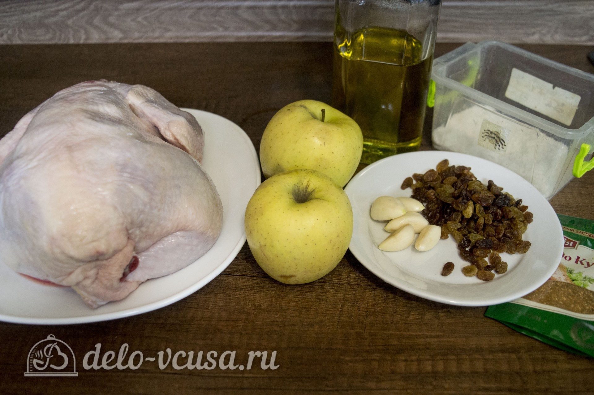 Ингредиенты Курица, запеченная с яблоками в духовке Фото ингредиенты Курица, запеченная с яблоками в духовке