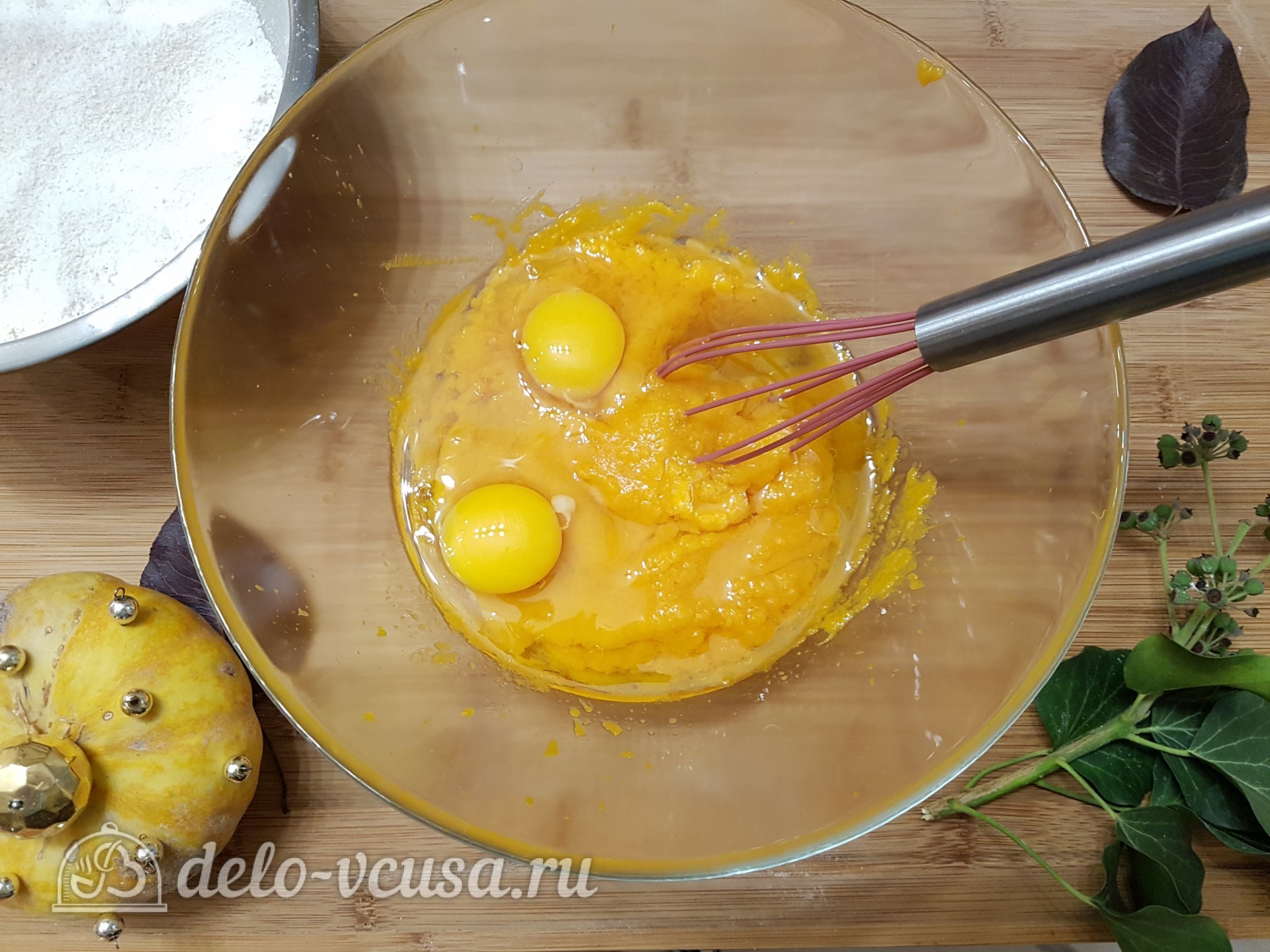 Шаг 4 приготовления Тыквенные маффины с овсяной мукой