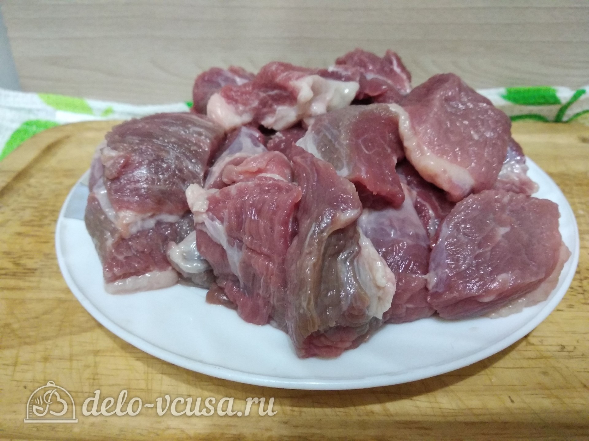 Шаг 1 приготовления Баранина тушеная с капустой